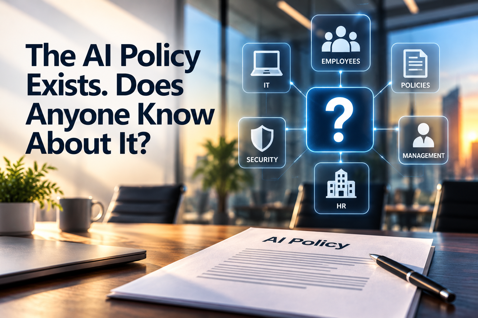 AI policy awareness and accountability across employees, IT, security, HR, and management