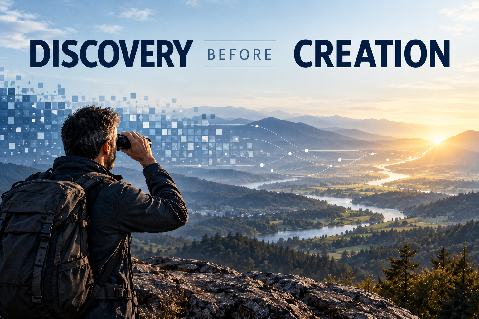 Discovery Before Creation — examining information and patterns before deciding what to create